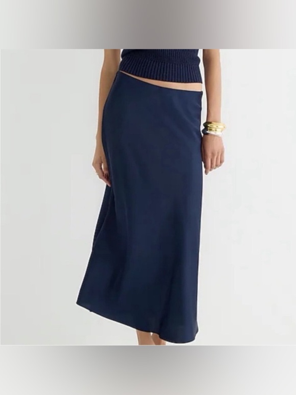 J.Crew Gwyneth Slip Skirt in Navy, Size Medium